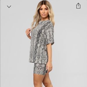 Fashion Nova Slithering To You Biker Short Set